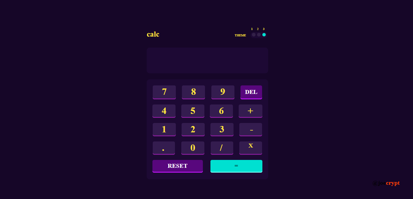 screenshot of calculator web application